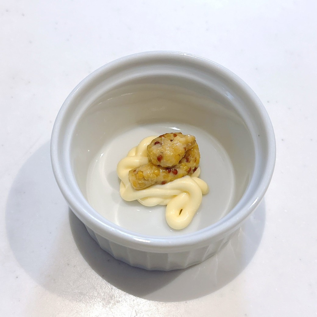 粒マスタードとマヨネーズを使う