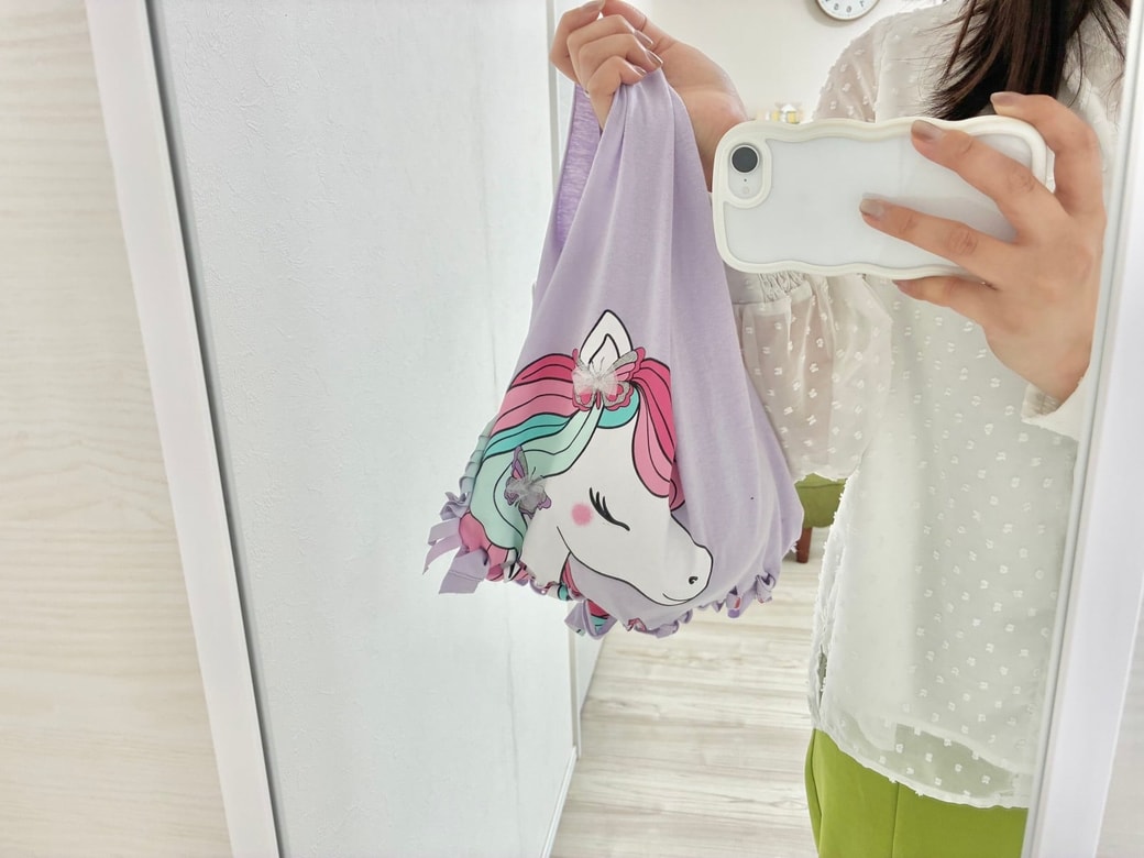Tシャツから、「可愛いエコバッグ」に変身!