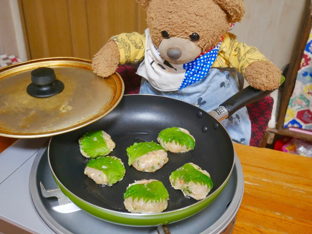 蓋をして焼く