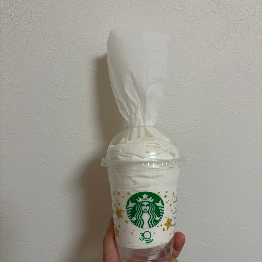 スタバカップのティッシュケースの写真