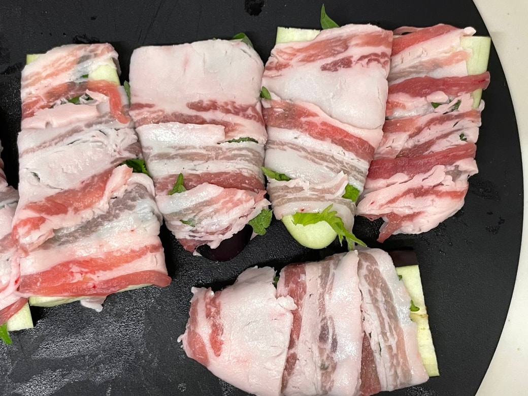 なすと大葉の豚肉巻き