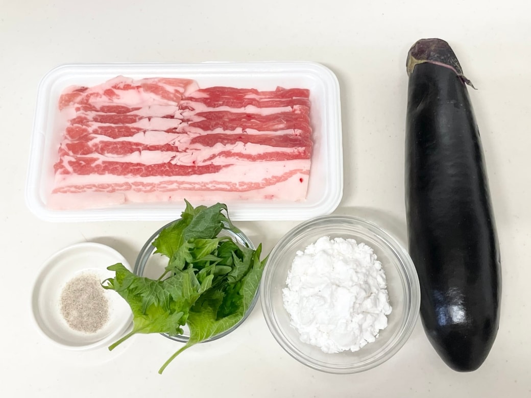 なすと大葉の豚肉巻き