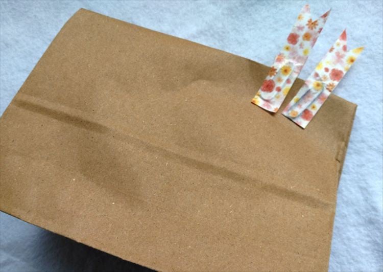 プレゼントの袋を挟んだところ