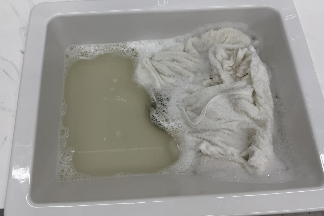 タオルから出た蓄積汚れ