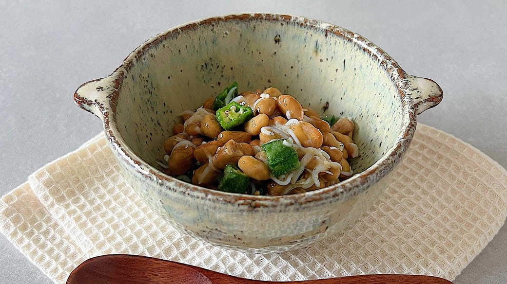 オクラとしらすの納豆和え