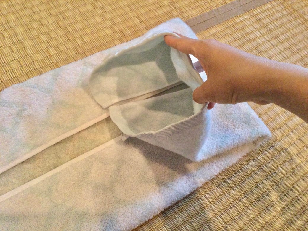 バスタオルを折る