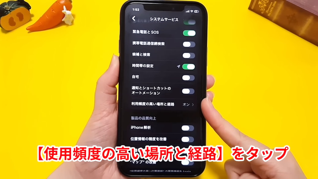 「利用頻度の高い場所と経路」がオンになっていたらタップする