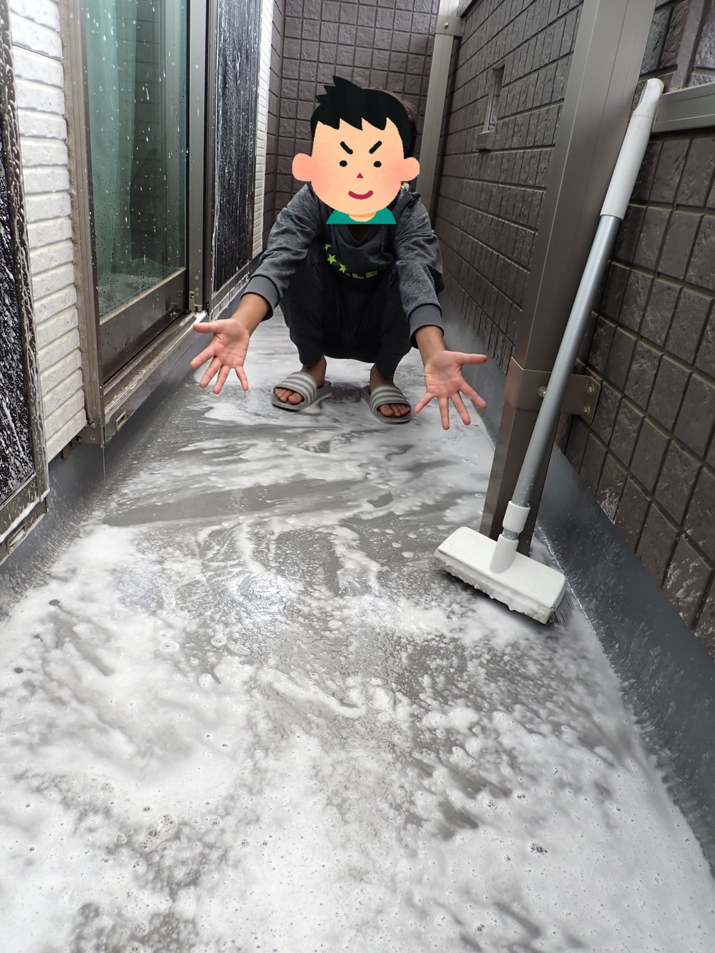 ベランダ掃除