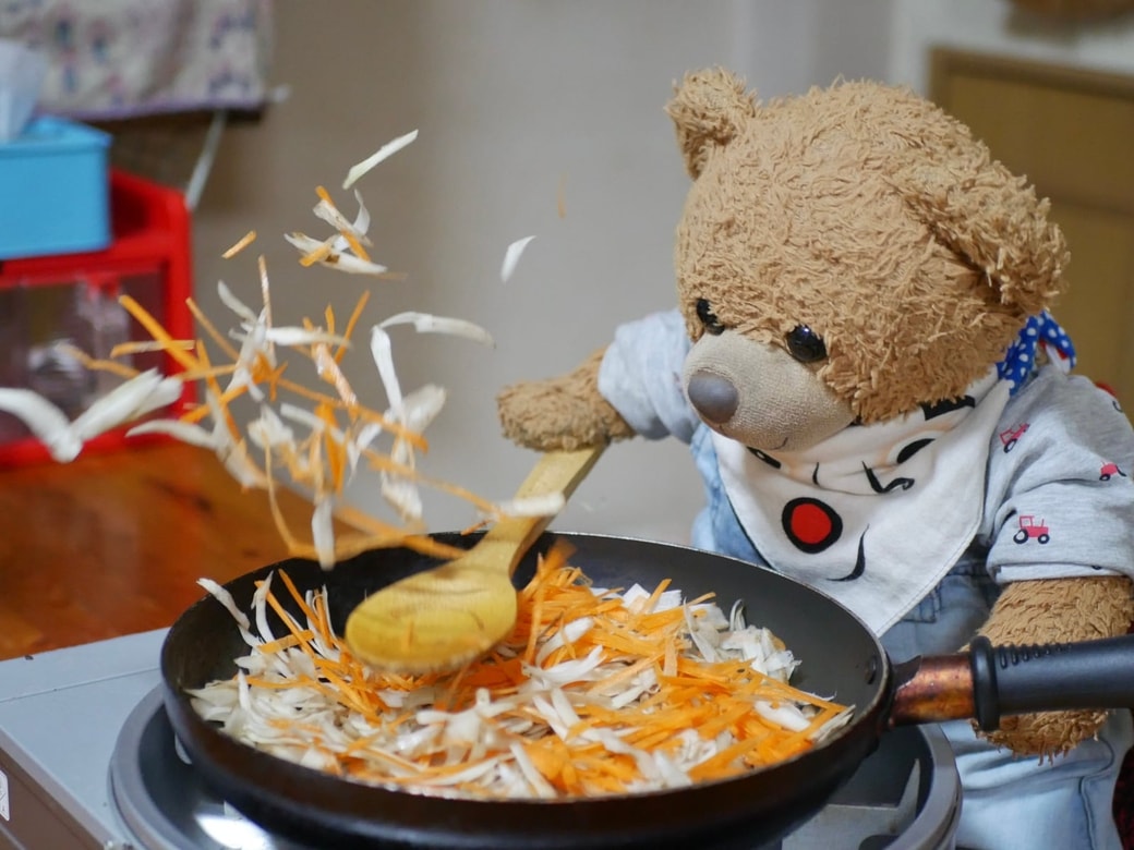 水気を飛ばすように炒める
