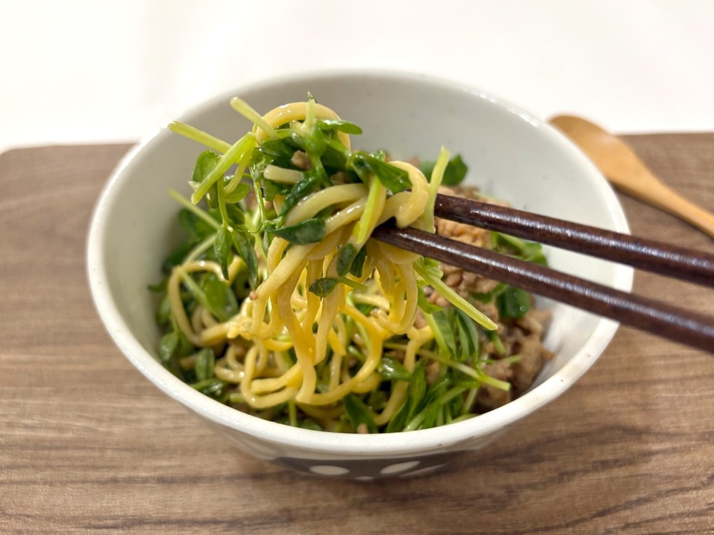 豆苗がたっぷり楽しめる