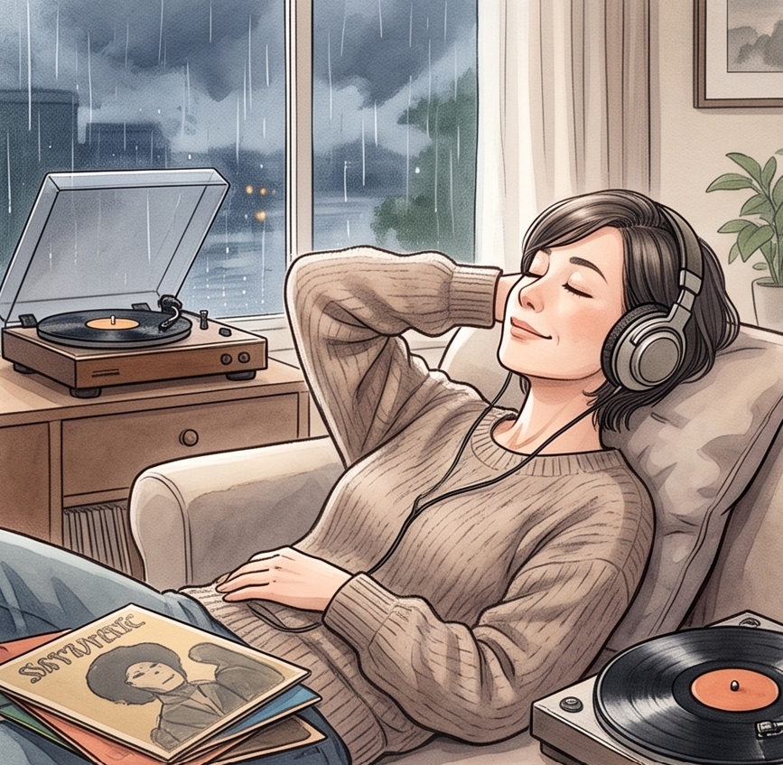 好きな音楽をかけてぼんやり過ごす