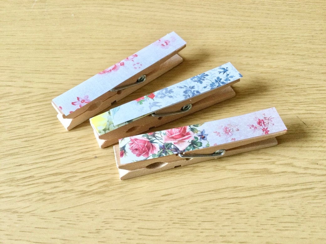 木製クリップをマスキングテープでアレンジ