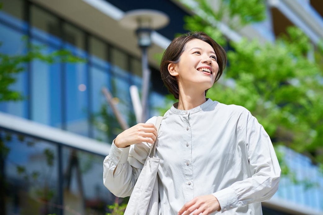 前向きな女性