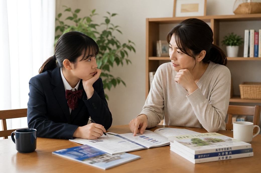 話し合う親子