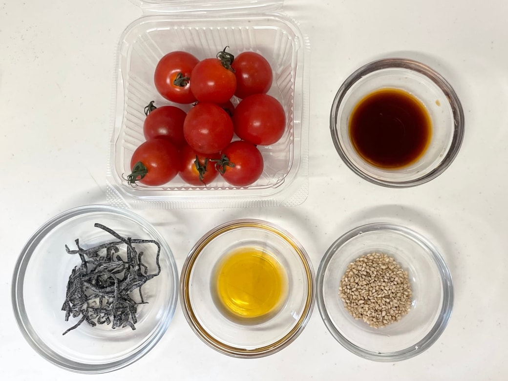 ミニトマトの塩昆布だれ和え