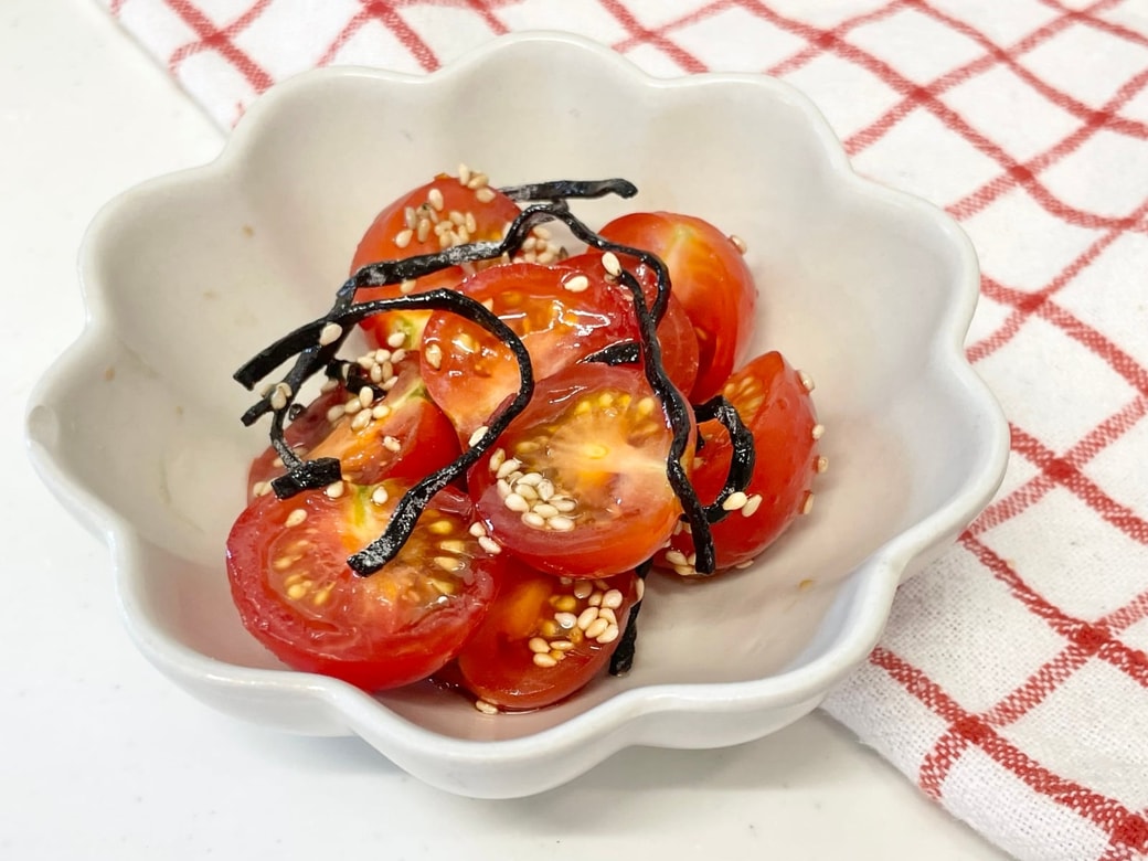 ミニトマトの塩昆布だれ和え