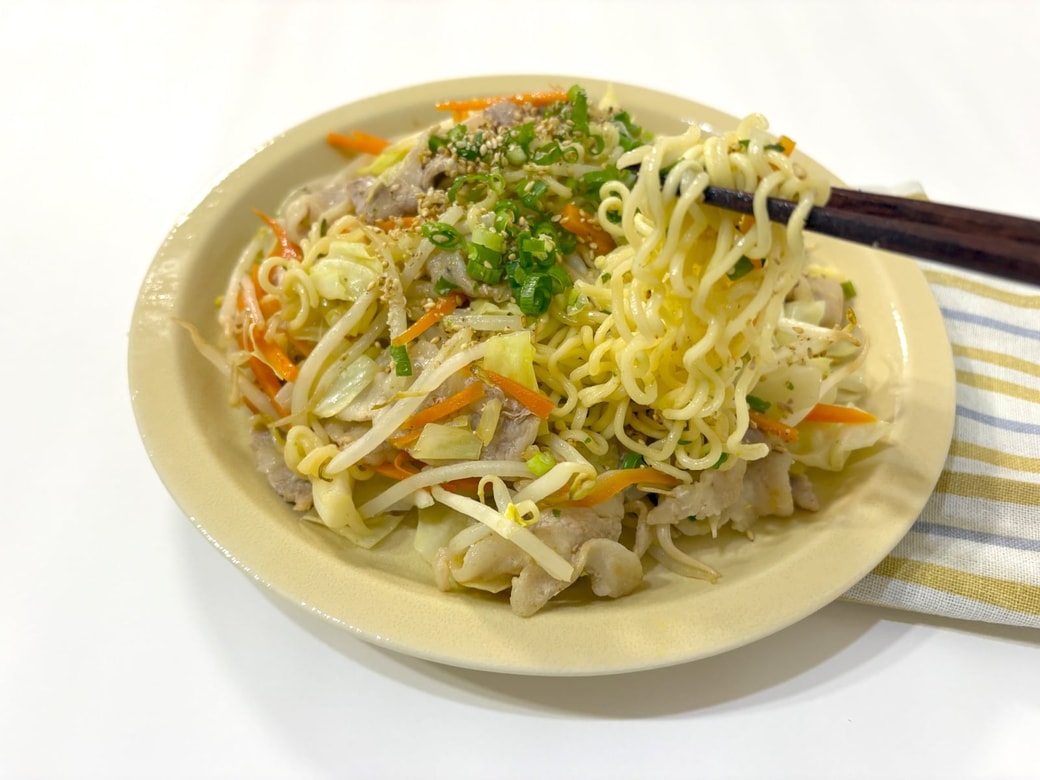 焼きラーメンの完成