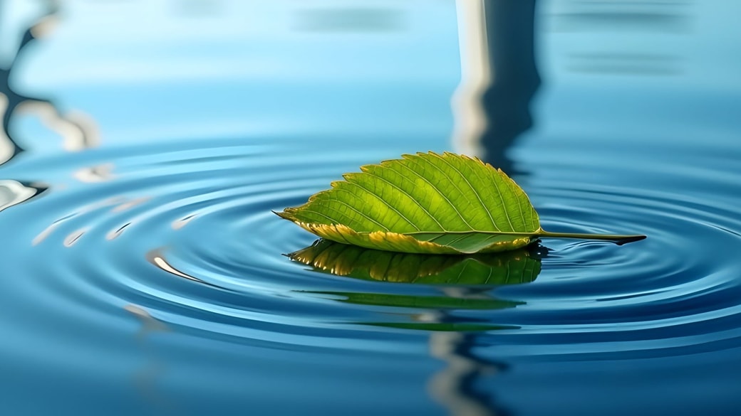 水に浮かぶ葉