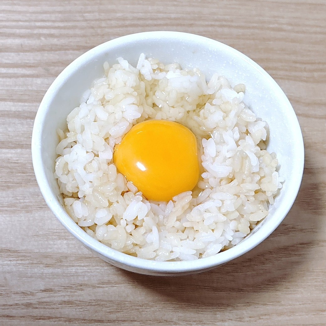 できあがった卵かけごはん