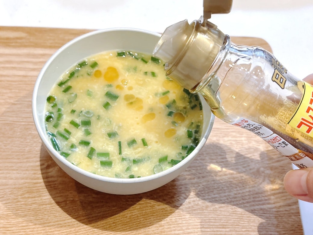ごま油を回しかける