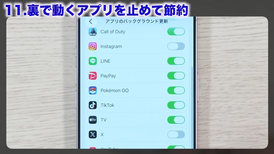 アプリごとに設定することも可能