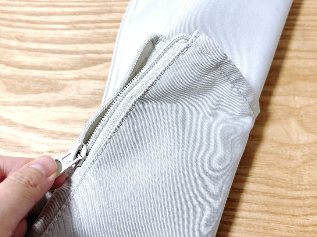 ファスナー付きで使いやすい