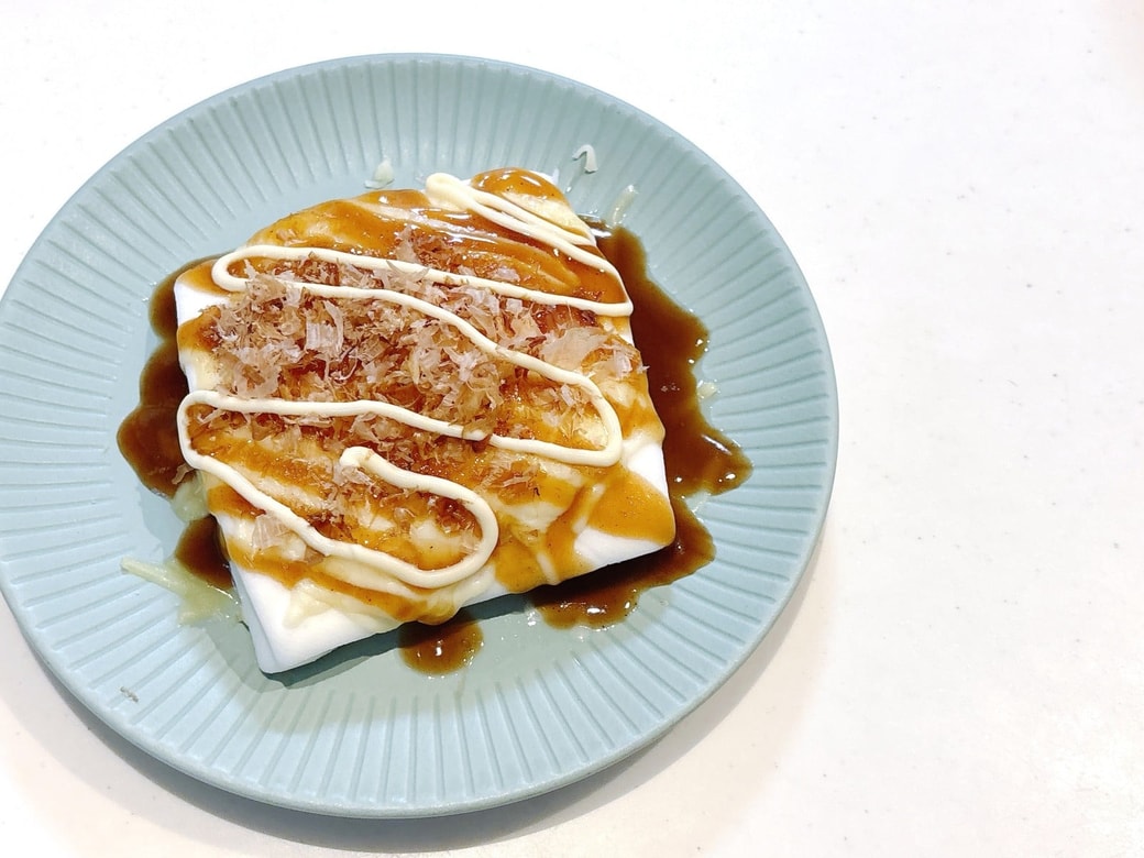 「はんぺんのお好み焼き風」の完成