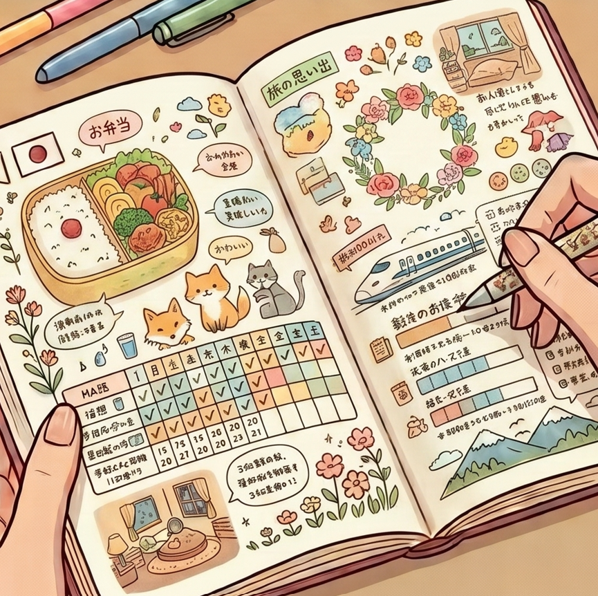 絵や図を混ぜながら自由に書く