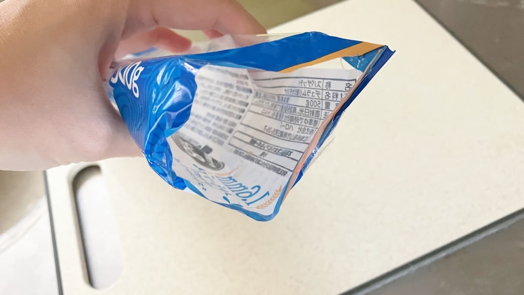 乾かしたパスタの空き袋