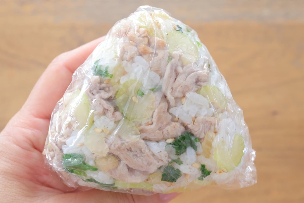 「豚肉とセロリのおにぎり」