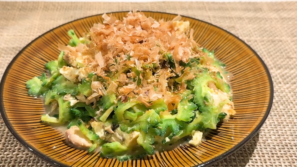 サバ缶とゴーヤの豆腐チャンプル