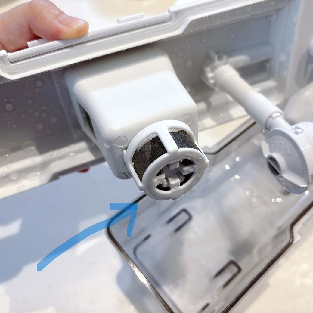 NGその1．浄水フィルターを洗剤で洗う