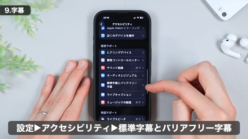 「標準字幕とバリアフリー字幕」をタップする