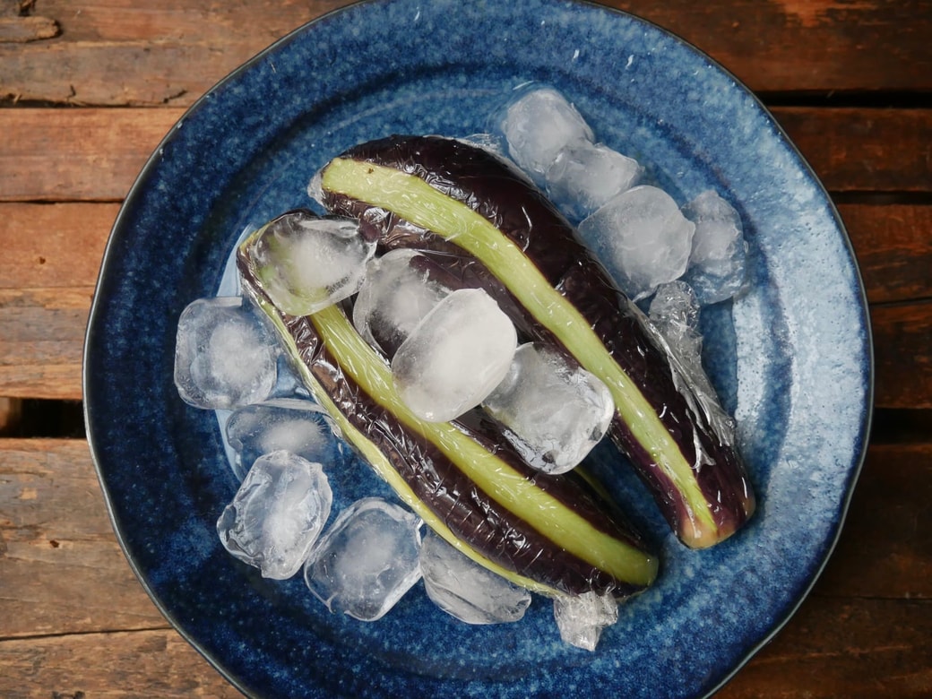 氷水で冷ます