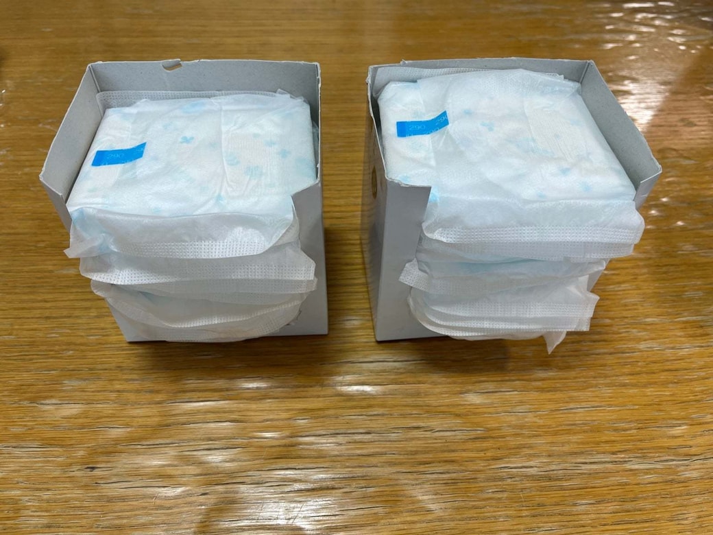 ナプキンをたくさん収納できた様子