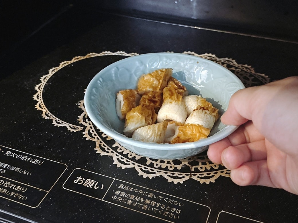 手順2.醤油・みりんを加えて、電子レンジ(600W)で40秒加熱する