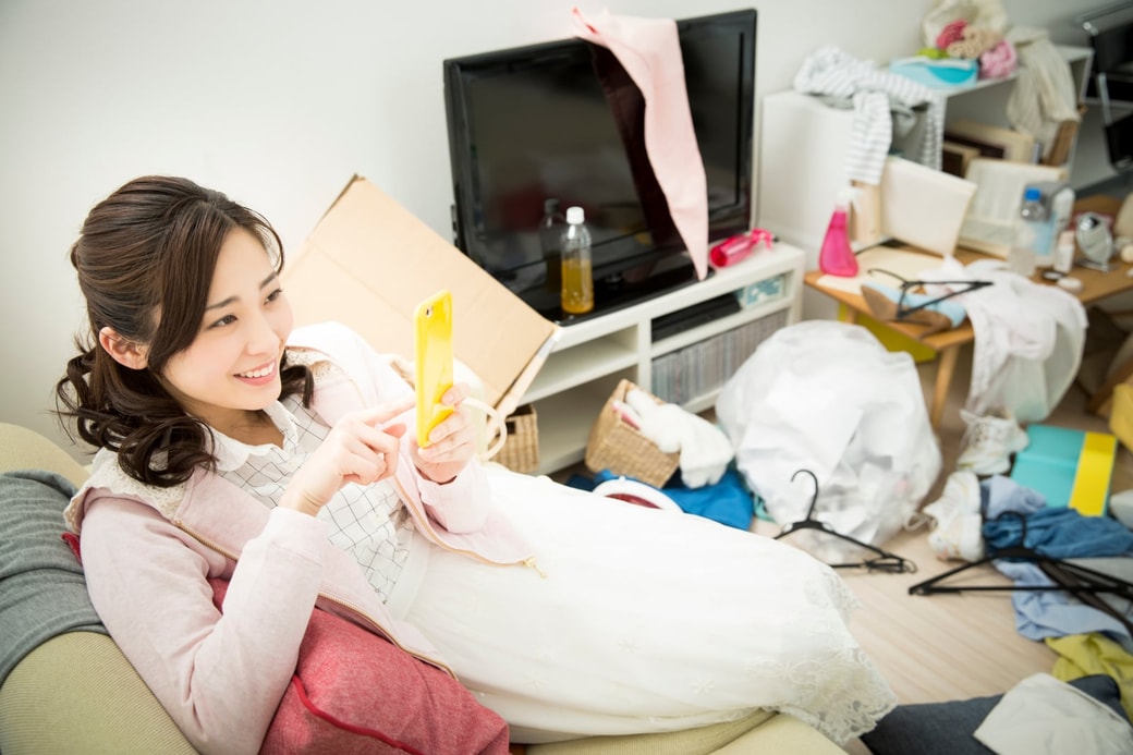 部屋が散らかっている