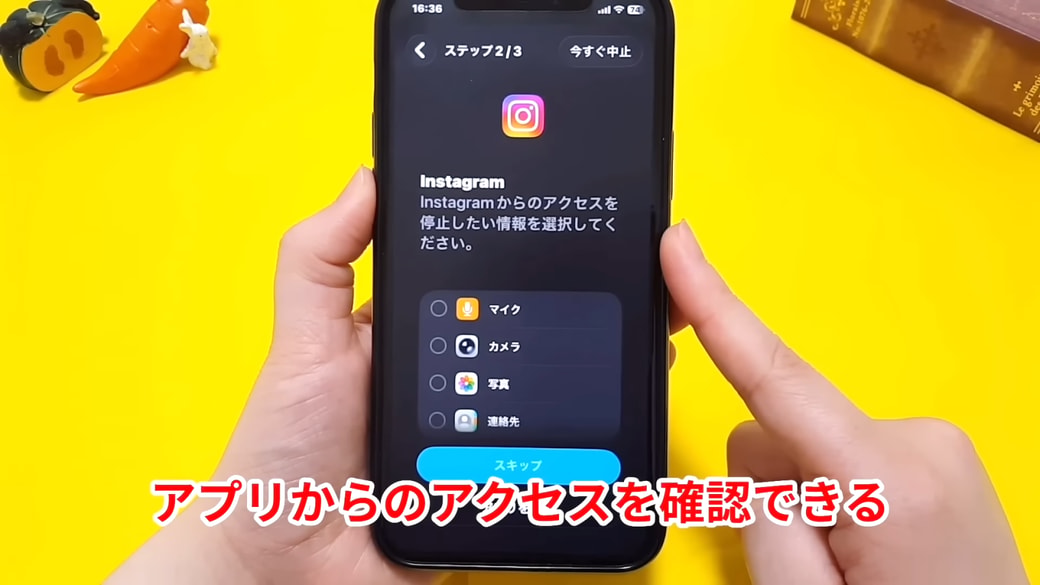 アプリがアクセスできる情報を確認できる