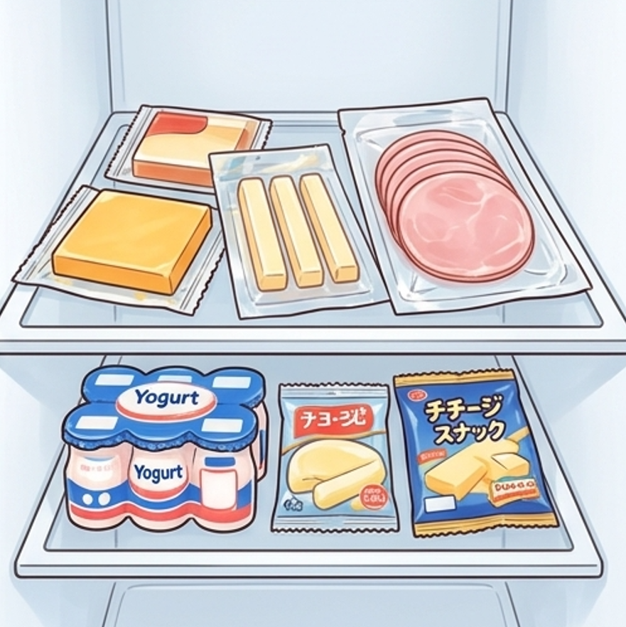 チーズやハムなどつまめるもの