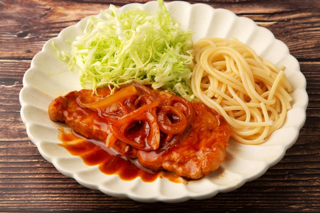 1．豚肉のケチャップ焼き