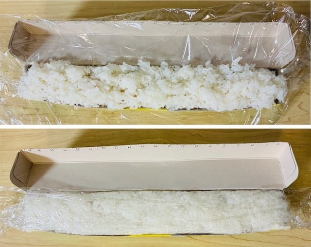 ラップの空き箱でのり巻き作り方