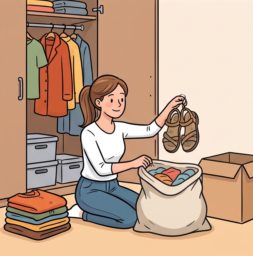 衣替えのついでに不要な服を捨てる