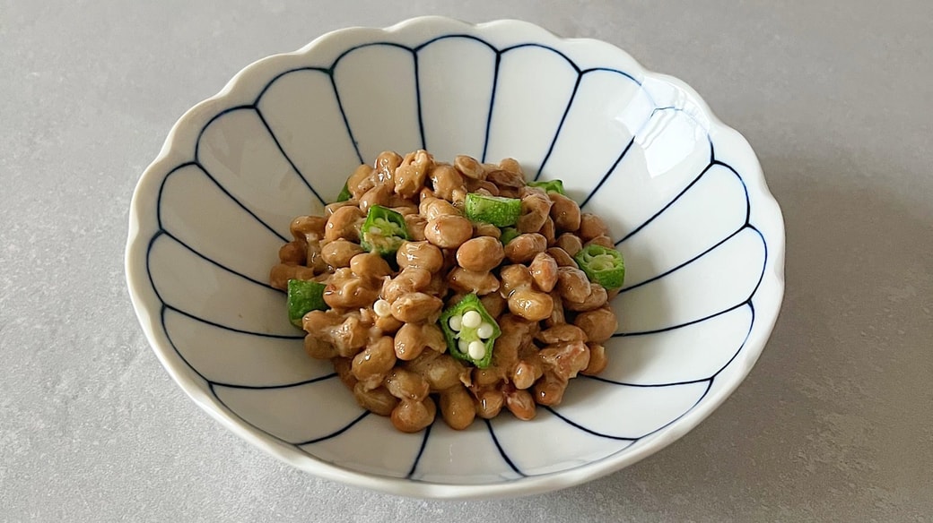 オクラと鰹節の納豆和え