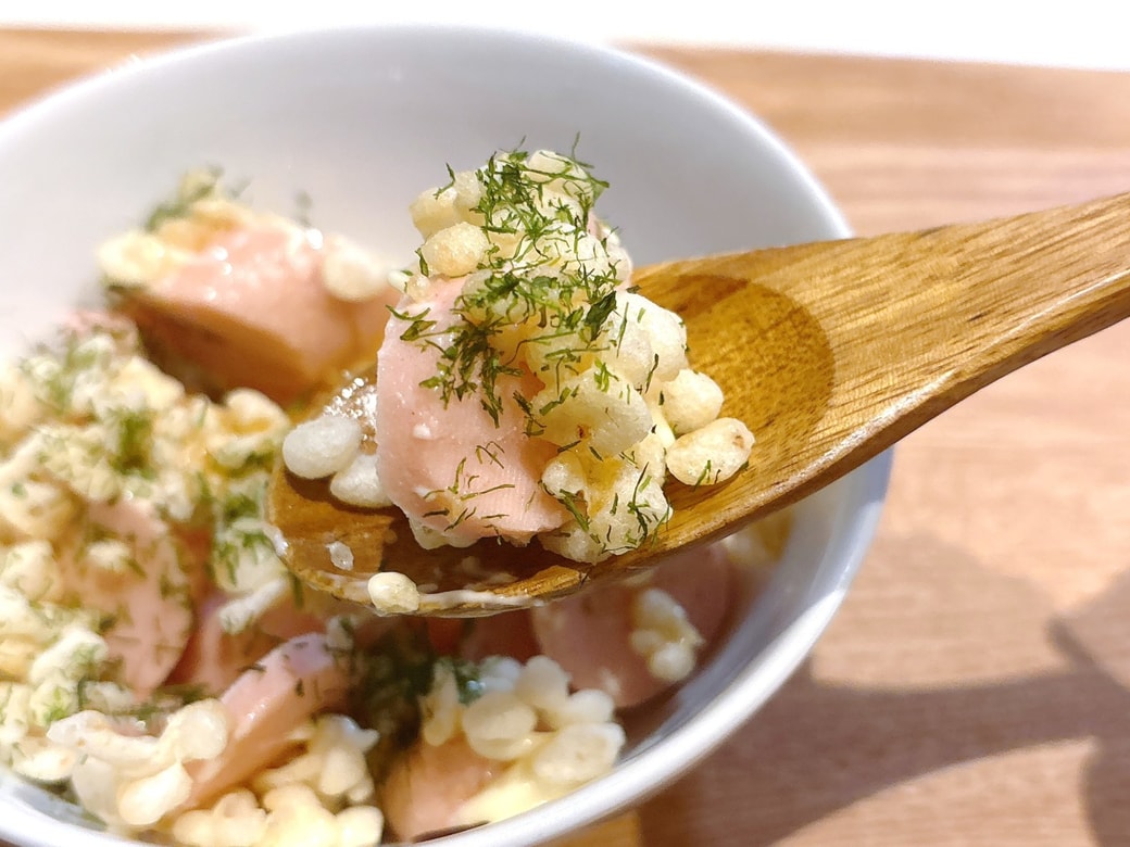 天かすのサクサク感が魚肉ソーセージに合う