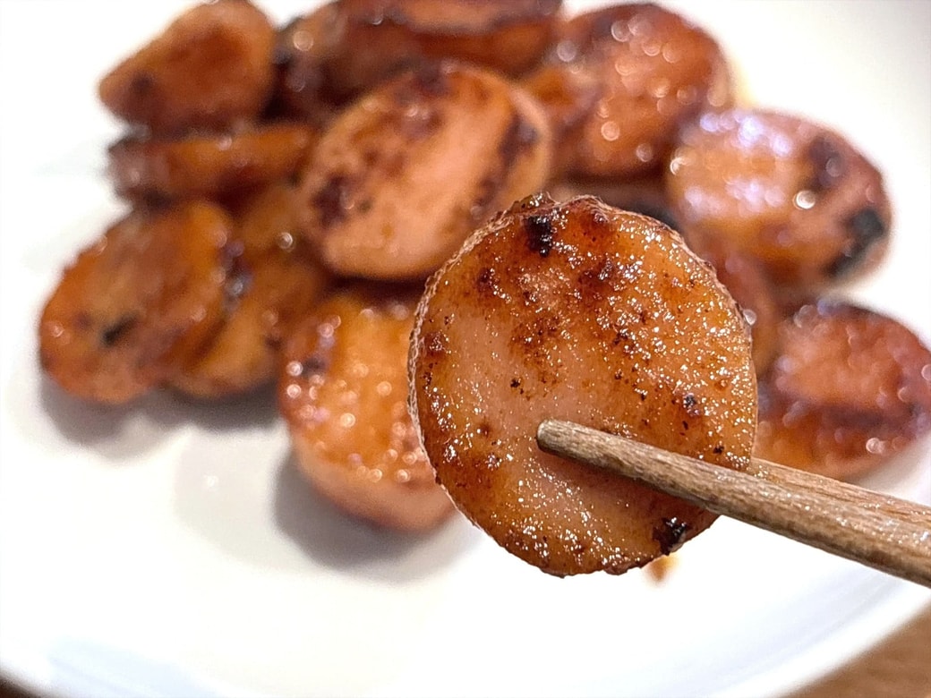 焼き肉のたれと魚肉ソーセージが合う