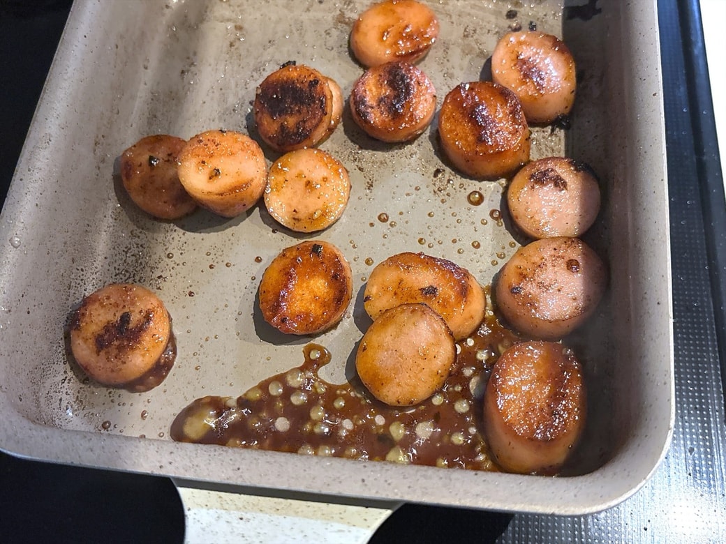 焼き肉のたれを絡める