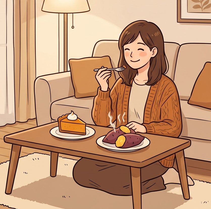  好きなものを食べながらのんびりする