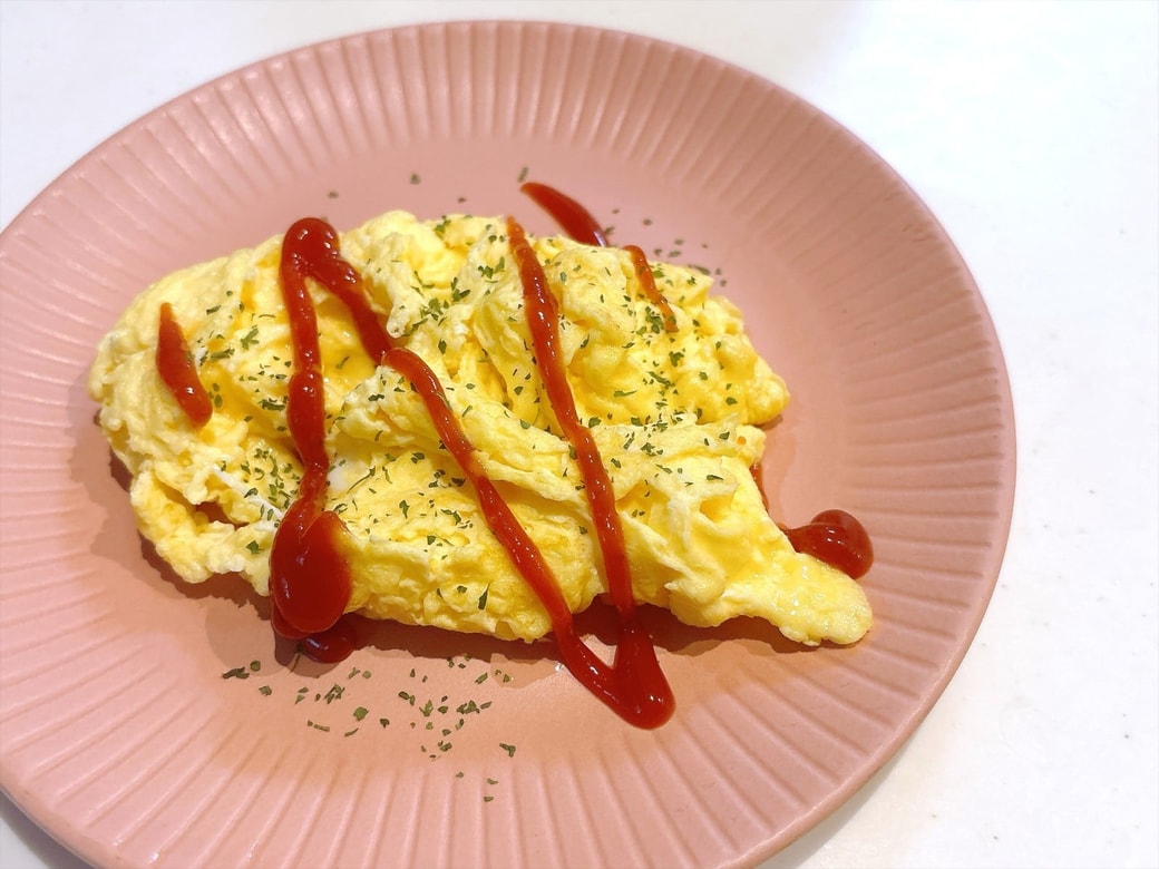 できあがったオムレツ