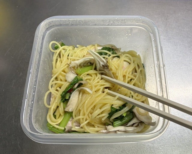 レンチンペペロンチーヌパスタ