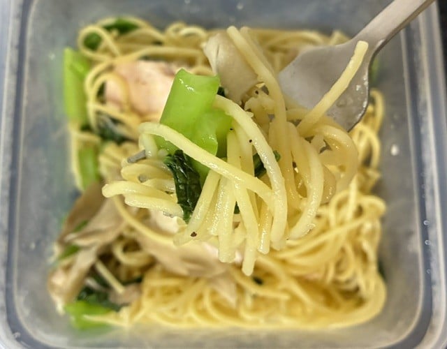 レンチンペペロンチーヌパスタ